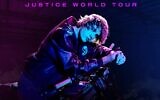 From the official poster for the Justin Bieber world tour, when the mega pop star will be performing in Israel on October 13, 2022 (Courtesy PR)