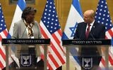 Prime Minister Naftali Bennett meets with US Ambassador to the UN Linda Thomas-Greenfield in Jerusalem on November 15, 2021. (Haim Zach/GPO)