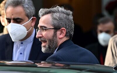 Iran's chief nuclear negotiator Ali Bagheri Kani is seen leaving the Coburg Palais, venue of the Joint Comprehensive Plan of Action (JCPOA) meeting aimed at reviving the Iran nuclear deal, in Vienna on December 3, 2021. (JOE KLAMAR / AFP)