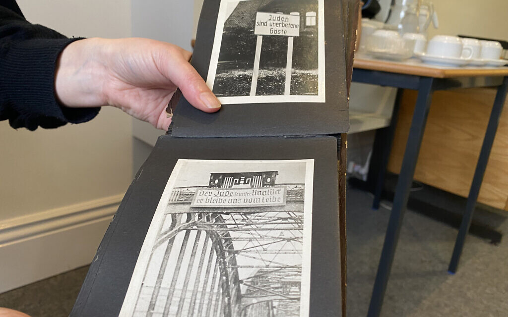 The Wiener Library's collection features photographs that show how antisemitism gradually seeped into everyday German life. (Jacob Judah/ JTA)