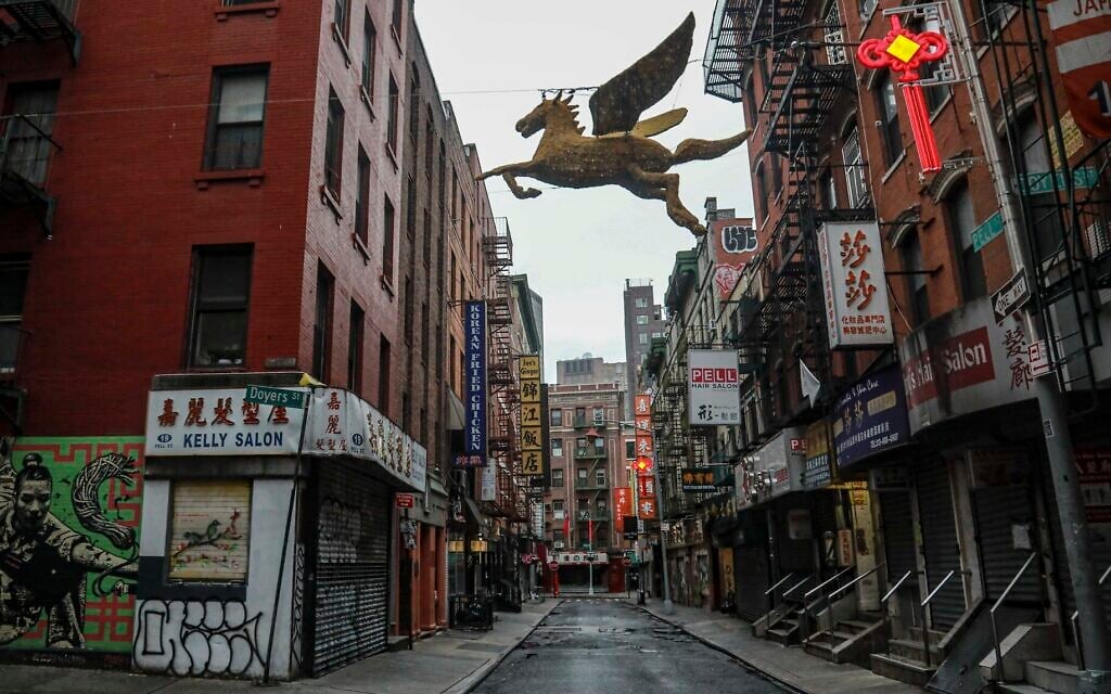 Illustrative: A street in New York's Chinatown March 28, 2020. (AP Photo/Bebeto Matthews)