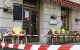 Due to a lockdown, restaurants are closed and seats are blocked off in Vienna, Austria, November 30, 2021. (Lisa Leutner/AP)
