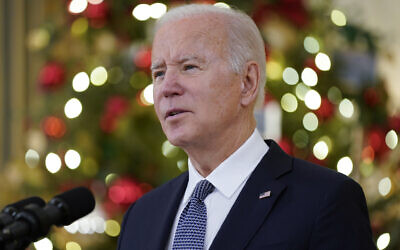 US President Joe Biden delivers remarks on the November jobs report, in the State Dining Room of the White House, on Friday, December 3, 2021, in Washington, DC. (AP Photo/Evan Vucci) US President Joe Biden delivers remarks on the November jobs report, in the State Dining Room of the White House, on Friday, December 3, 2021, in Washington, DC. (AP Photo/Evan Vucci)