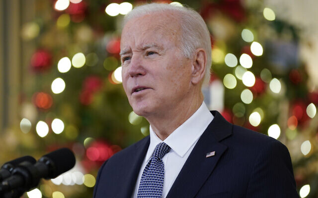 US President Joe Biden delivers remarks on the November jobs report, in the State Dining Room of the White House, on Friday, December 3, 2021, in Washington, DC. (AP Photo/Evan Vucci) US President Joe Biden delivers remarks on the November jobs report, in the State Dining Room of the White House, on Friday, December 3, 2021, in Washington, DC. (AP Photo/Evan Vucci)