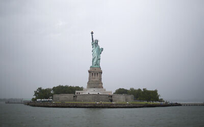Illustrative: The Statue of Liberty is seen Thursday, July 1, 2021, in New York. Israel dropped dozens of countries from its no-fly list, but the US, UK, Canada remain prohibited. (AP Photo/Adam Hunger)