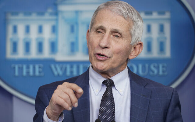 Dr. Anthony Fauci, director of the US National Institute of Allergy and Infectious Diseases, speaks during the daily briefing at the White House in Washington, December 1, 2021. (AP Photo/Susan Walsh, File) Dr. Anthony Fauci, director of the US National Institute of Allergy and Infectious Diseases, speaks during the daily briefing at the White House in Washington, December 1, 2021. (AP Photo/Susan Walsh, File)