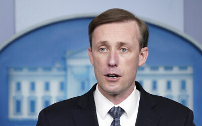 US National Security adviser Jake Sullivan speaks during the daily briefing at the White House in Washington, December 7, 2021. (AP Photo/Susan Walsh)