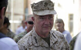 Marine Gen. Frank McKenzie, the head of US Central Command at Resolute Support headquarters, in Kabul, Afghanistan, on July 12, 2021. (AP Photo/Ahmad Seir)