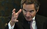 International Atomic Energy Agency Director General Rafael Mariano Grossi gives an interview to The Associated Press, in Abu Dhabi, United Arab Emirates, on December 14, 2021. (AP Photo/Kamran Jebreili)