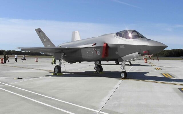 Illustrative: A F-35 fighter jet arrives at the Vermont Air National Guard base in South Burlington, Vermont, on September 19, 2019. (AP Photo/Wilson Ring, File) Illustrative: A F-35 fighter jet arrives at the Vermont Air National Guard base in South Burlington, Vermont, on September 19, 2019. (AP Photo/Wilson Ring, File)