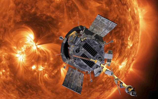 An artist's rendering of the Parker Solar Probe approaching the Sun. (Steve Gribben/Johns Hopkins APL/NASA via AP) An artist's rendering of the Parker Solar Probe approaching the Sun. (Steve Gribben/Johns Hopkins APL/NASA via AP)