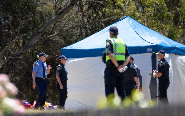 Emergency services personnel work the scene of a deadly incident involved with a jumping castle at the Hillcrest Primary School in Devonport, Tasmania, Thursday, Dec. 16, 2021. (Grant Wells/AAP Image via AP) Emergency services personnel work the scene of a deadly incident involved with a jumping castle at the Hillcrest Primary School in Devonport, Tasmania, Thursday, Dec. 16, 2021. (Grant Wells/AAP Image via AP)