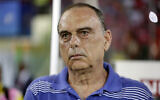 Avram Grant is pictured in Malabo, Equatorial Guinea, Feb. 5, 2015. (AP Photo/Sunday Alamba)