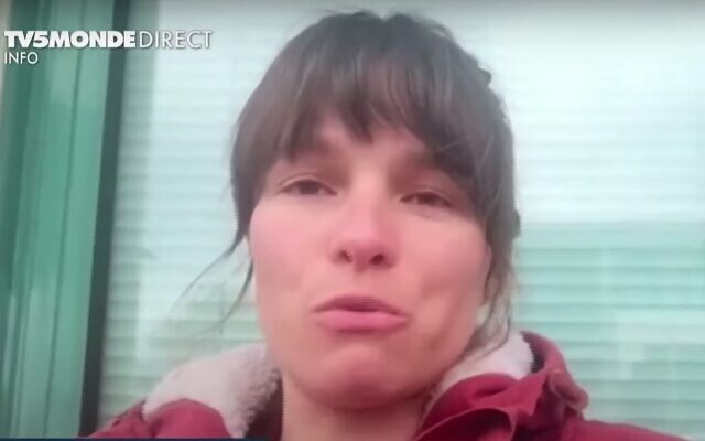 Screen capture from video of Blandine Briere whose brother Benjamin Briere, a French citizen, is being held in Iran on espionage charges, May 2021. (YouTube) Screen capture from video of Blandine Briere whose brother Benjamin Briere, a French citizen, is being held in Iran on espionage charges, May 2021. (YouTube)