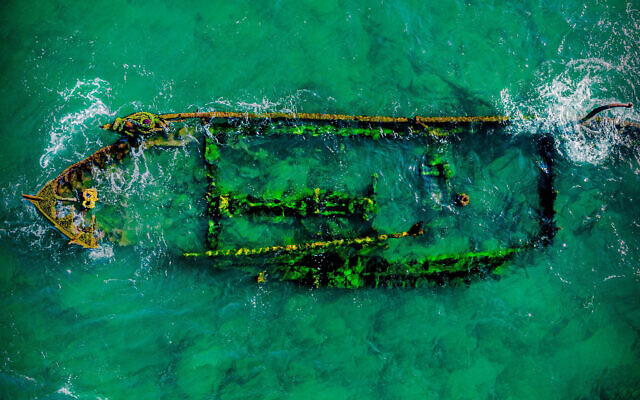 The Sa’ar Shipwreck, just north of Herzliya (Yoav Cohen / TOI Blog)