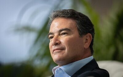 Former Mossad chief Yossi Cohen at a Jerusalem Post Conference on October 12, 2021. (Yonatan Sindel/Flash90)