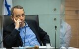 Illustrative: MK Gilad Kariv chairs a Constitution, Law, and Justice Committee at the Knesset, November 30, 2021. (Yonatan Sindel/Flash90)