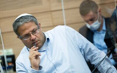 Religious Zionism MK Itamar Ben Gvir attends an Internal Security Committee meeting at the Knesset, in Jerusalem on December 7, 2021. (Yonatan Sindel/Flash90)