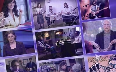 Some of 2021's most iconic Jewish pop culture moments. (Collage by Janice Hwang/ JTA)