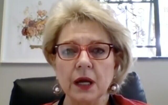 Dr. Angelique Coetzee speaks with the Kan public broadcaster in an interview aired on December 22, 2021. (Screen capture: Twitter)