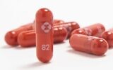 Merck's new antiviral medication molnupiravir. (Merck & Co. via AP, File)