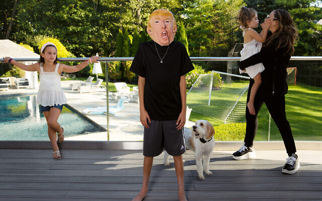 'Slater with the Trump mask,' 2019. (Gillian Laub)