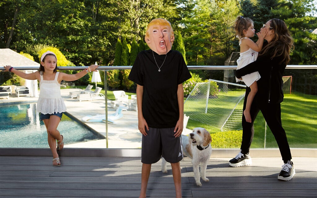 'Slater with the Trump mask,' 2019. (Gillian Laub)