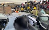 The Scene of a deadly car accident in the central West Bank, on December 3, 2021. (Magen David Adom)