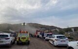 Rescue teams at the pumped storage hydroelectric facility at Belvoir Fortress in Israel, on December 13, 2021. (Courtesy: Magen David Adom)