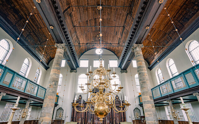 A view inside the Portuguese Synagogue in Amsterdam, which is part of the city's Jewish Cultural Quarter. (Bas de Brouwer via JTA) A view inside the Portuguese Synagogue in Amsterdam, which is part of the city's Jewish Cultural Quarter. (Bas de Brouwer via JTA)