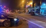 The scene of a gunfight in Haifa, December 31, 2021 (Israel Police)
