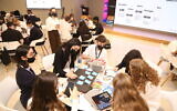 Students from an academic exchange mission are seen in Dubai, December 12, 2021 (Courtesy Barak Alkobi)