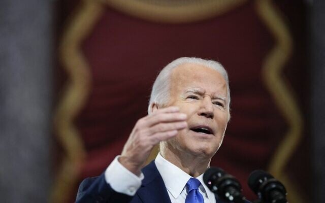 US President Joe Biden speaks at the US Capitol on January 6, 2022, to mark the anniversary of the attack on the Capitol in Washington, DC. (Photo by Drew Angerer / POOL / AFP)