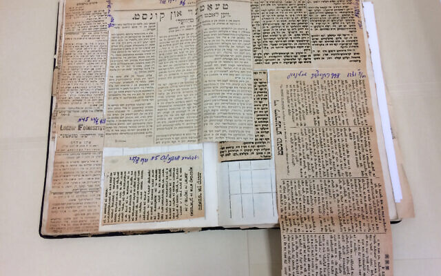 The Edward Blank YIVO Vilna Online Collections Project includes a scrapbook of Zygmunt Turkow's earliest Yiddish theater experiences, beginning in 1913. (YIVO/ via JTA)