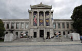 The Huntington Ave. facade of the Museum of Fine Arts, Boston on March 12, 2020. (David L. Ryan/The Boston Globe via Getty Images via JTA)