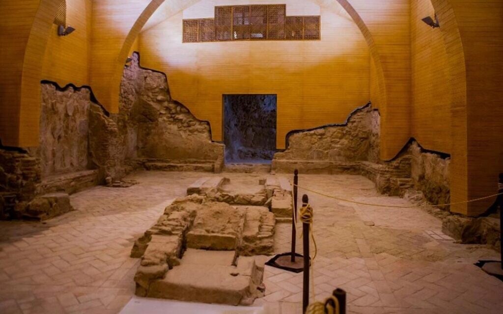 A view of the interior of the Synagogue of Lorca in Murcia, Spain. (Museo Arqueológico Municipal de Lorca/ via JTA)