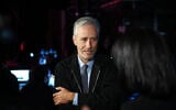 Jon Stewart speaks backstage a 'Stand Up for Heroes' benefit show in New York City, on November 4, 2019. (Bryan Bedder/Getty Images for The Bob Woodruff Foundation via JTA)