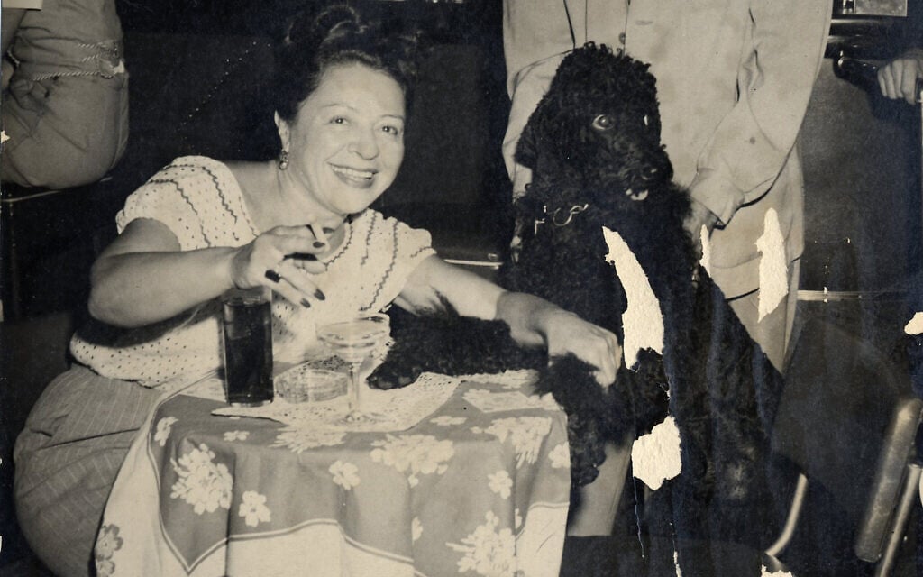 Polly Adler enjoying her retirement in Los Angeles, California, with her beloved pet poodle. (Polly Adler Collection courtesy of Eleanor Vera)