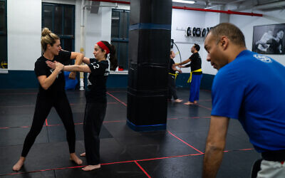 Illustrative: In this undated photo, students train in Krav Maga through the Legion Self Defense program in New York City. (Luke Tress/Times of Israel)