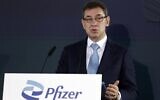 Pfizer CEO Albert Bourla speaks during a ceremony in Thessaloniki, Greece, on Oct. 12, 2021.  (AP Photo/Giannis Papanikos, File)