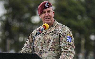 Lt. Gen. Michael "Erik" Kurilla, commander of the XVIII Airborne Corps, gives a speech at the 101st Airborne Division (Air Assault) change of command, March 5, 2021, at the division parade field, Fort Campbell, Kentucky (Spc. Andrea Notter/US Army via AP) Lt. Gen. Michael "Erik" Kurilla, commander of the XVIII Airborne Corps, gives a speech at the 101st Airborne Division (Air Assault) change of command, March 5, 2021, at the division parade field, Fort Campbell, Kentucky (Spc. Andrea Notter/US Army via AP)