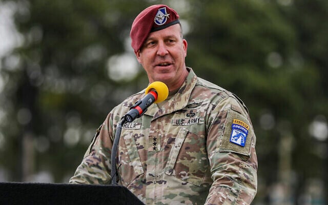 Lt. Gen. Michael "Erik" Kurilla, commander of the XVIII Airborne Corps, gives a speech at the 101st Airborne Division (Air Assault) change of command, March 5, 2021, at the division parade field, Fort Campbell, Kentucky (Spc. Andrea Notter/US Army via AP) Lt. Gen. Michael "Erik" Kurilla, commander of the XVIII Airborne Corps, gives a speech at the 101st Airborne Division (Air Assault) change of command, March 5, 2021, at the division parade field, Fort Campbell, Kentucky (Spc. Andrea Notter/US Army via AP)