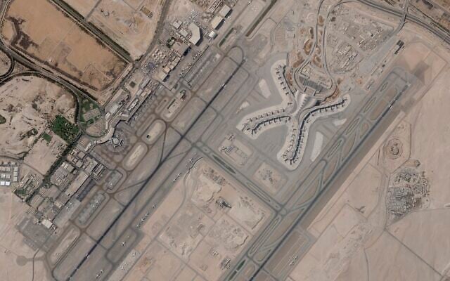 In a satellite photo by Planet Labs PBC, Abu Dhabi International Airport is seen on December 8, 2021. (Planet Labs PBC via AP) In a satellite photo by Planet Labs PBC, Abu Dhabi International Airport is seen on December 8, 2021. (Planet Labs PBC via AP)