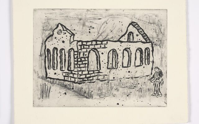 From 'Beyond the Ashes' by artist Beverly-Jane Stewart at the Yad LaBanim House in Rishon Lezion, for International Holocaust Day 2022 (Courtesy Duncan Phillips)