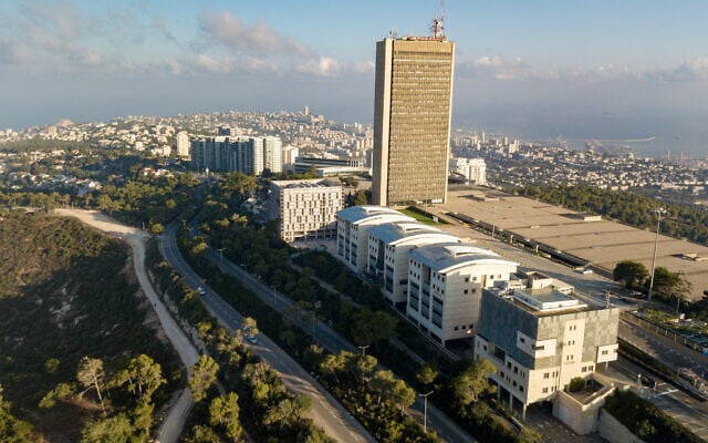 Aerial view of the Haifa University. September 20, 2018. (Matanya Tausig/FLASH90)