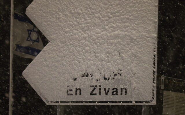 Snow in the Golan Heights, northern Israel, January 19, 2022. (Maor Kinsbursky/Flash90) Snow in the Golan Heights, northern Israel, January 19, 2022. (Maor Kinsbursky/Flash90)