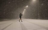Snow in the Golan Heights, northern Israel, January 19, 2022. (Maor Kinsbursky/Flash90)