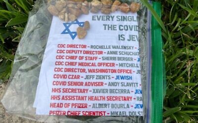Antisemitic flyers distributed in South Florida, January 24, 2022. (Via Twitter; used in accordance with Clause 27a of the Copyright Law)