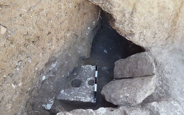 The stone toilet seat found during the excavation of an ancient villa at Armon Hanatziv in Jerusalem. (Ya’akov Billig/Israel Antiques Authority) The stone toilet seat found during the excavation of an ancient villa at Armon Hanatziv in Jerusalem. (Ya’akov Billig/Israel Antiques Authority)