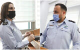 Katy Perry, head of the Israel Prisons Service on January 12, 2022, and (R) Gilboa prison commander, Freddy Ben Shitrit on November 25, 2021, at a commission of inquiry probing the escape of security prisoners from the Gilboa prison, in Modi'in. (Flash90)